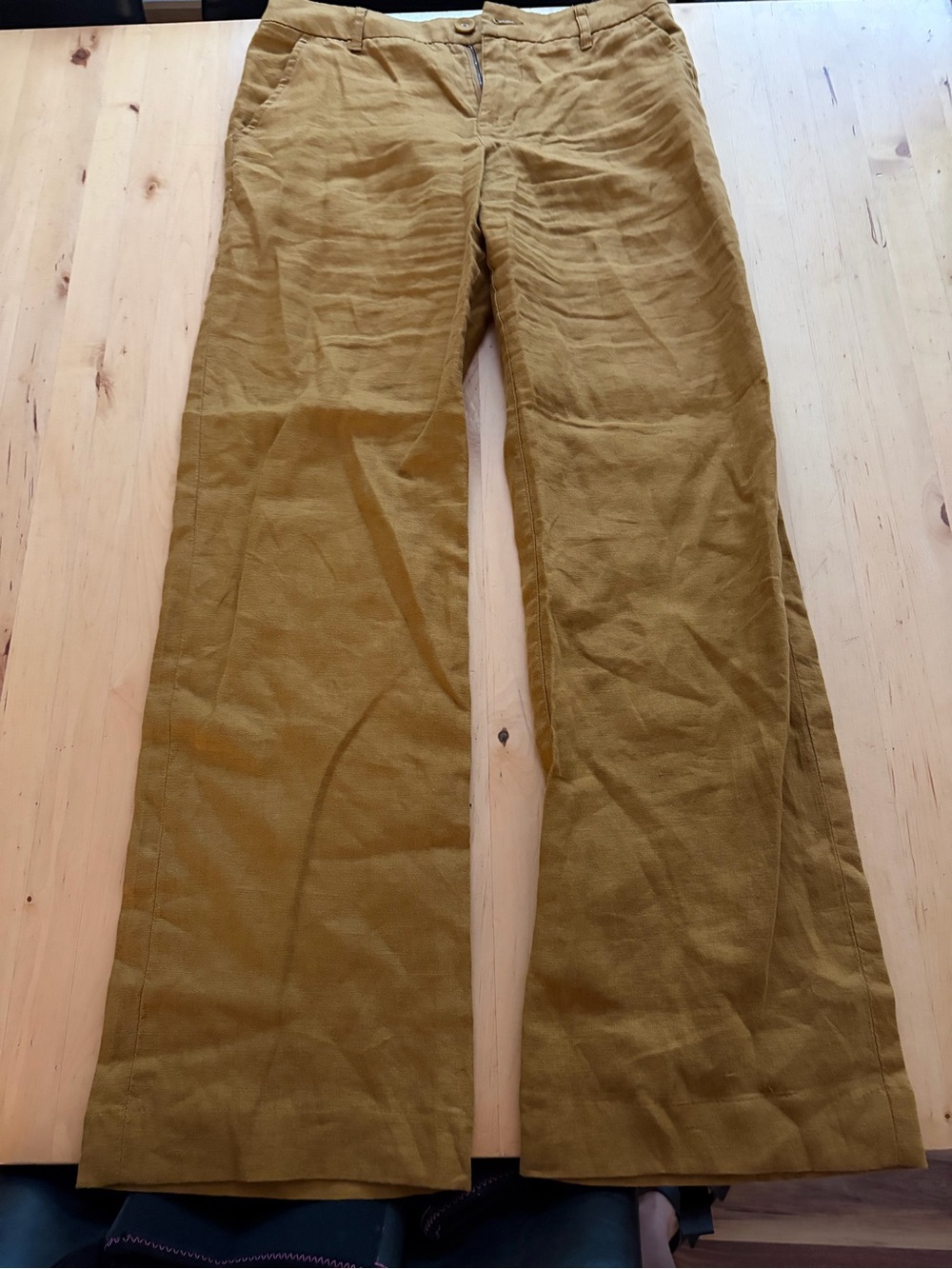 Women’s Wide-Leg Linen pants in Mustard